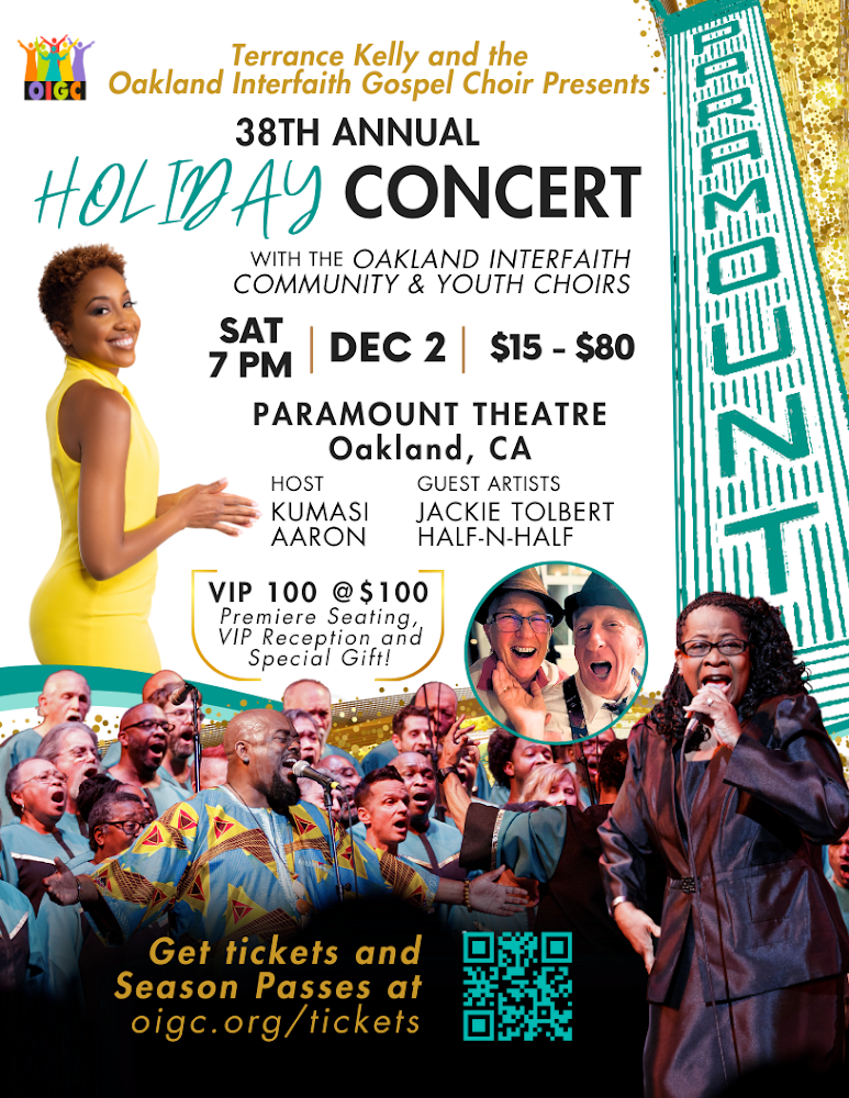 OIGC 15th Annual South Bay Holiday Gospel Concert  Dec 22, 7:30 PM (Mountain View Center for the Performing Arts)